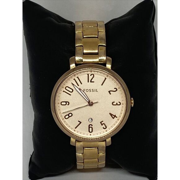 Fossil Jacqueline ES3970 Women Rose Gold Stainless Steel Analog Dial Watch JK671 - Picture 1 of 12